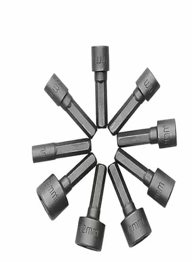 ILIKA 9pcs 1/4"" Hex Shank Power Nut Driver Drill Bit Socket Screw 5-13mm Magnetic Nut Driver Set 9pcs - Image 1